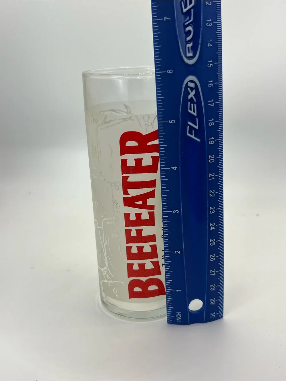 BEEFEATER The Summer Gin White & Green High Ball Glass. 6” Tall